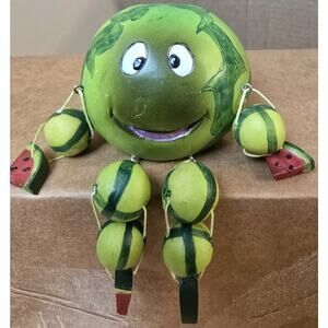 Anthropomorphic Watermelon Shelf Sitter Adorable Fruit Summer Collectible EUC
